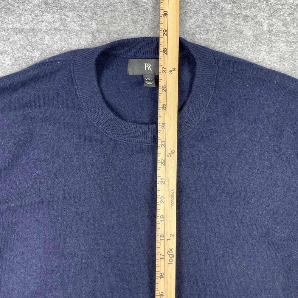 Banana Republic Sweater Mens XXL Navy Blue 100% Cashmere Crewneck Long Sleeve